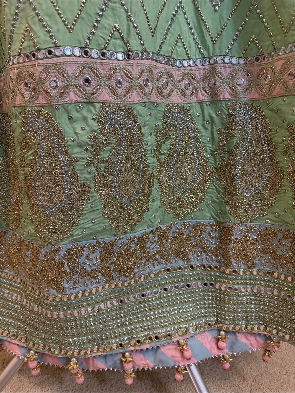 Khaadi Khaas mukaish work gorgeous pastel colors embellished dress. Size 14 - Picture 13 of 16